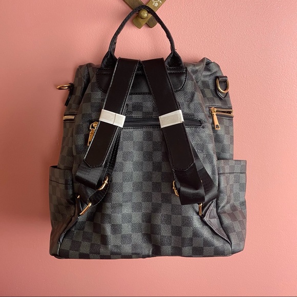 The Anistyn Checkered Horizontal Zip Backpack - Picture 3 of 5